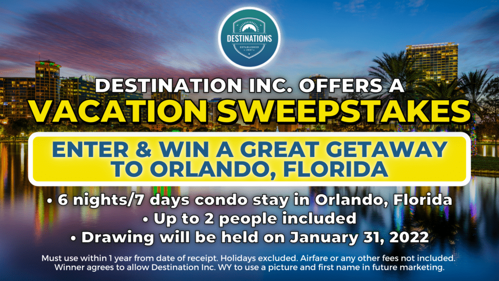 Destinations Inc. Launches Vacation Sweepstakes:  Enter and Win a Great Getaway to Orlando Florida